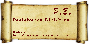 Pavlekovics Bibiána névjegykártya